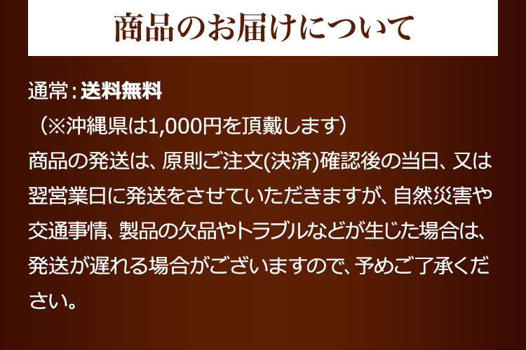 商品のお届けについて