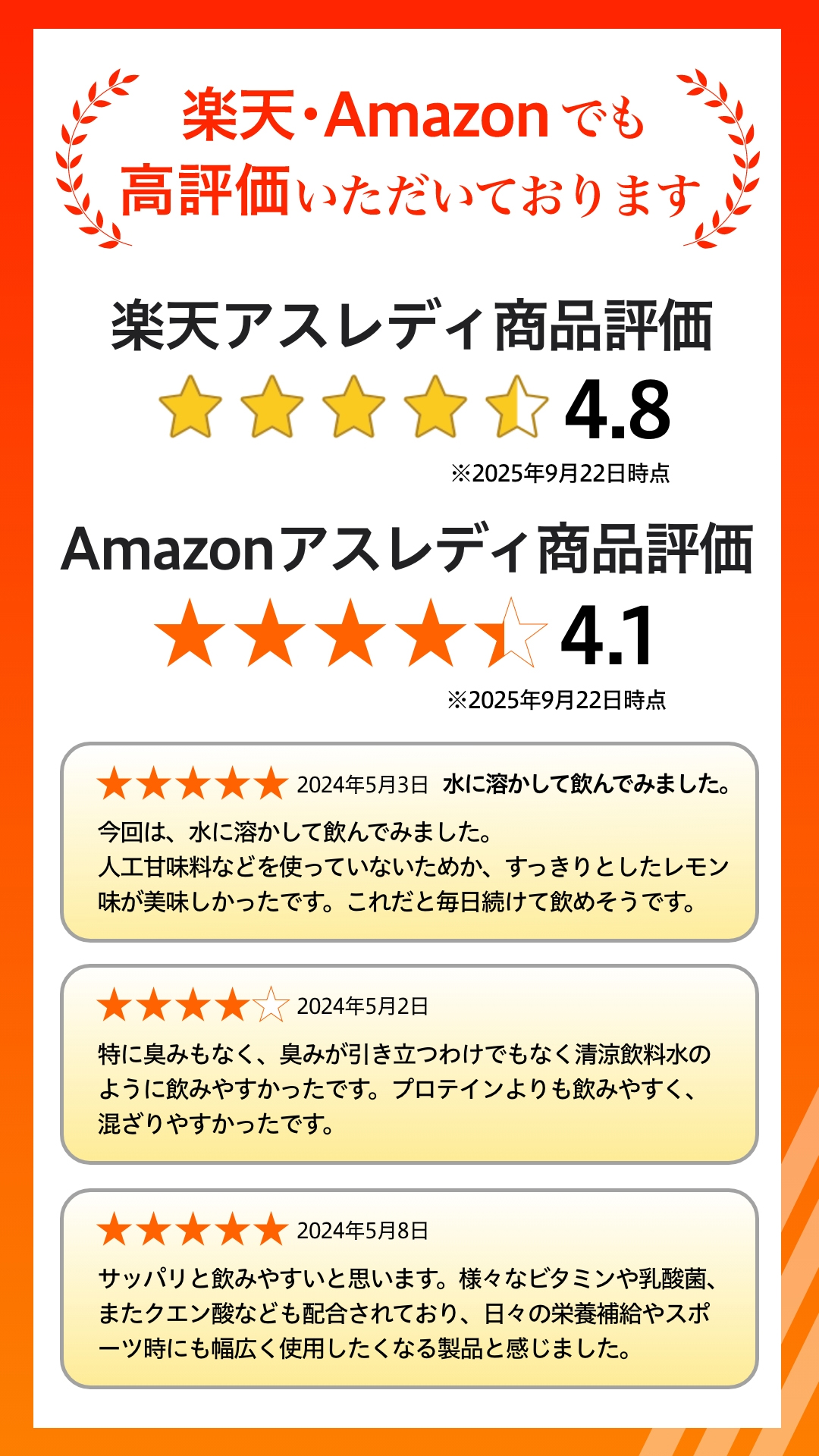 楽天アマゾン評価レビュー