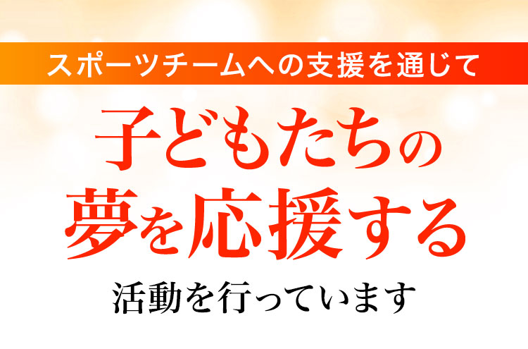 スポーツチームへの支援を通じて夢を応援する活動を行っています