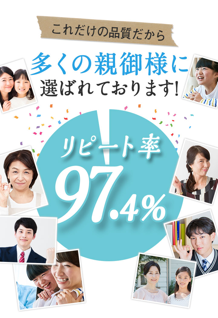 これだけの品質だから多くの親御様に選ばれております!