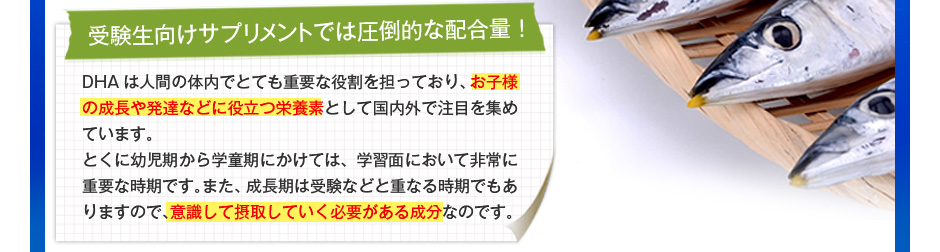 受験生向けサプリメントでは圧倒的な配合量