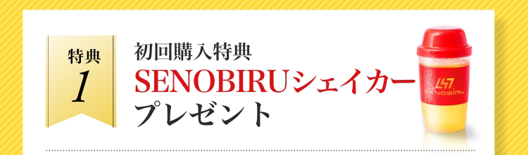 初回購入特典 SENOBIRUシェイカープレゼント