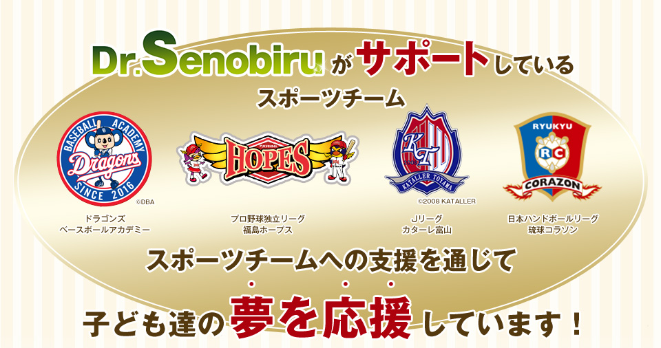 Dr.Senobiruがサポートしているスポーツチーム